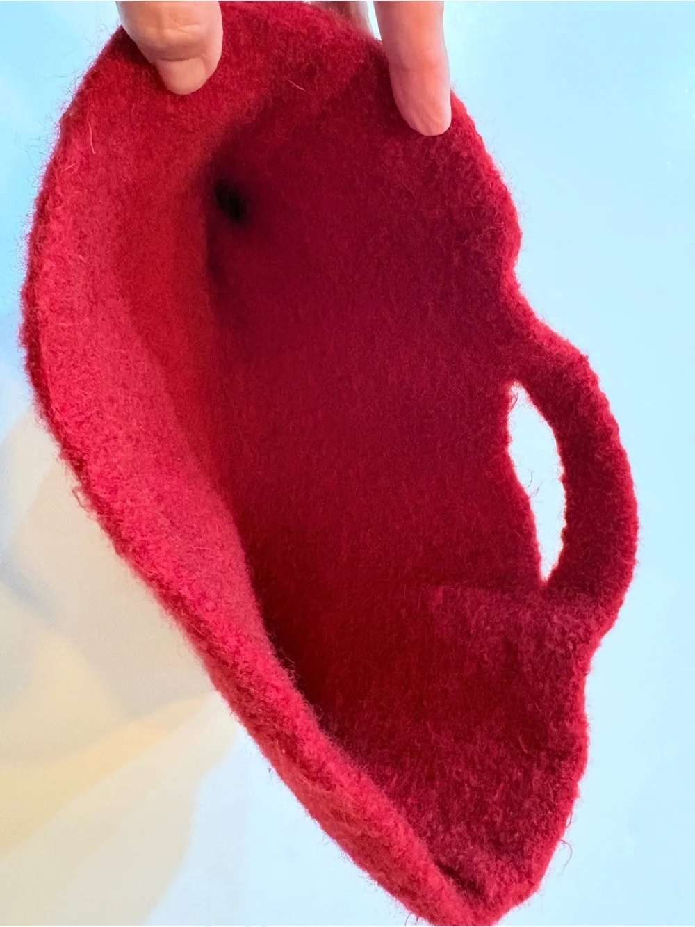 Red retro Women's felt clutch purse